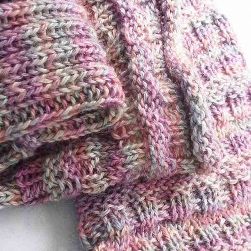 Handstulpen aus Baumwolle und Alpaka in Rosa-Melange-Tönen