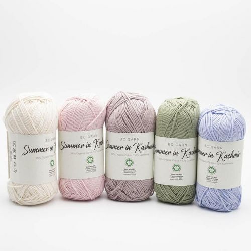 5 Knäuel Sommer-Garn in Pastelltönen