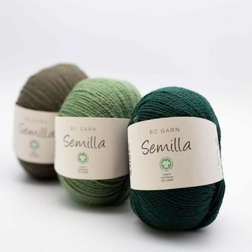 Semilla-GOTS in 3 verschiedenen Grüntönen