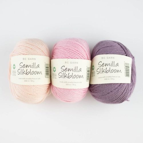 3 Knäuel Semilla Silkbloom in rosa-lila-Tönen, GOTS-zertifiziert