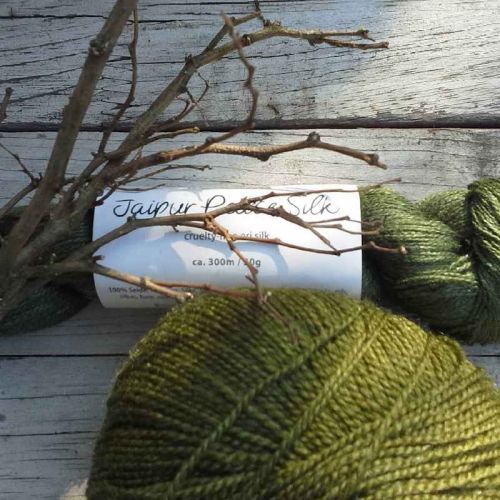 2 x Olivgrün - Semilla Silk und Jaipur Peace Silk