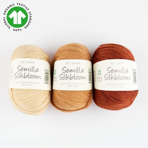Eri-Seide und Schurwolle - 3 Knäuel Semilla Silkbloom in Beige-Braun